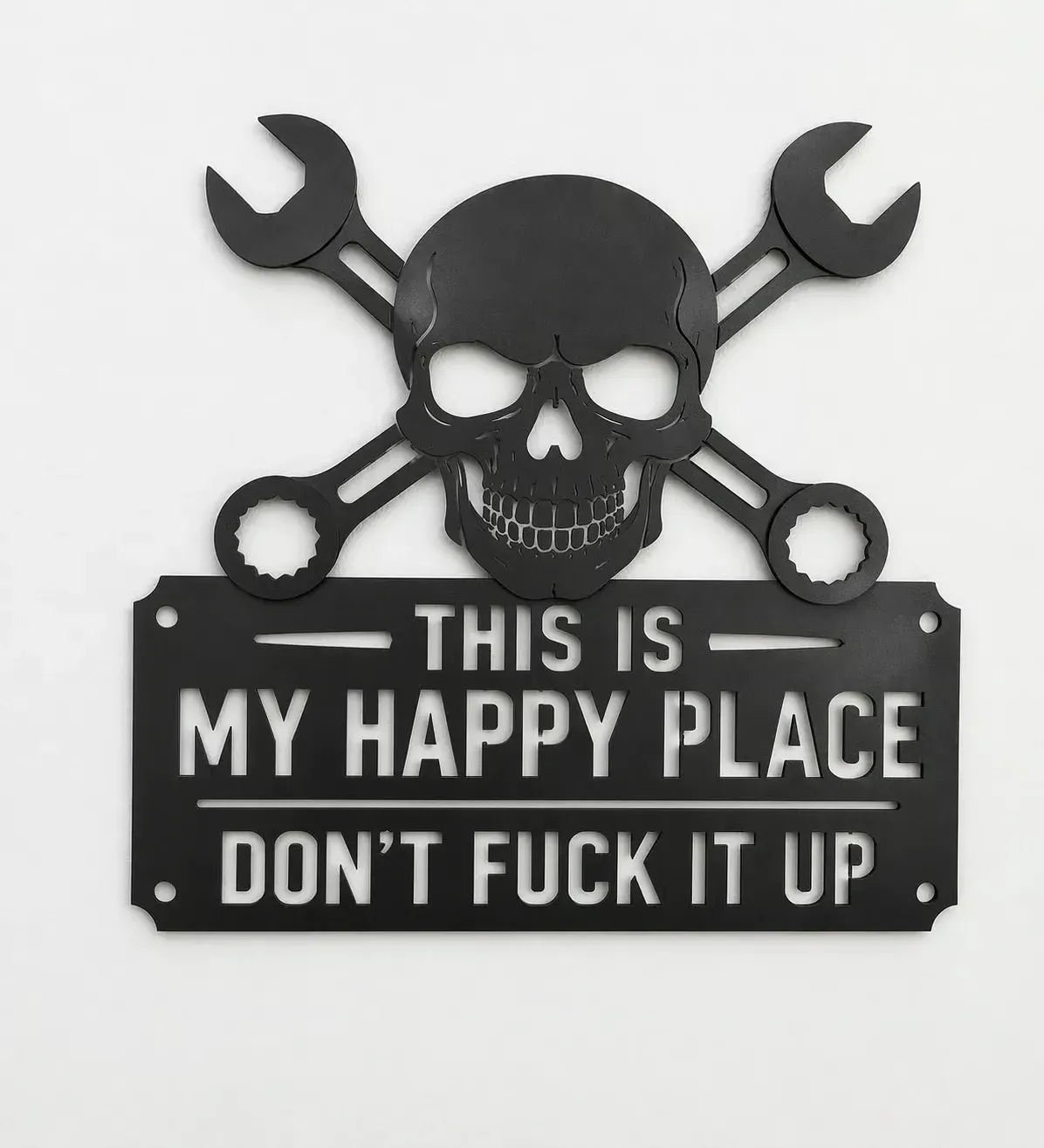 💀🔧This Is My Happy Place Metal Wall Art Sign