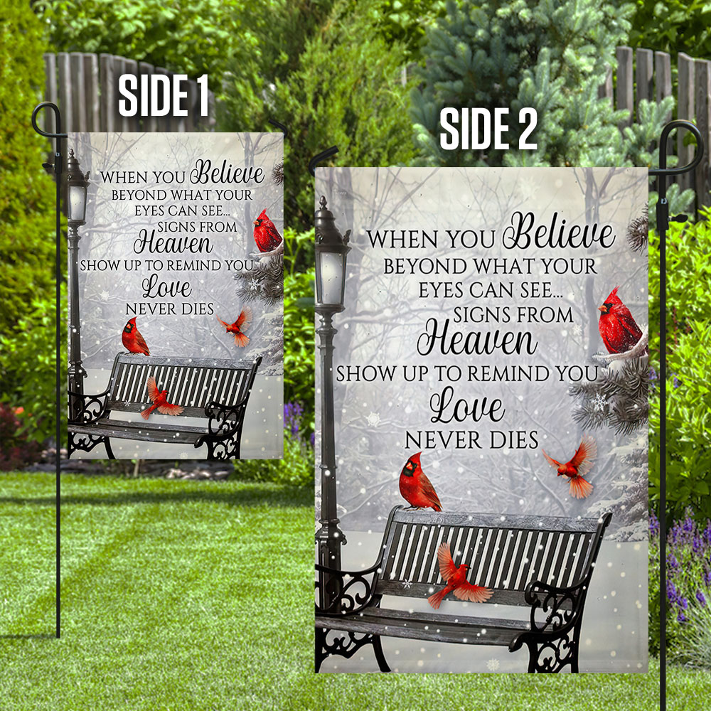 Cardinal Flag Signs From Heaven Love Never Dies LHA1889F