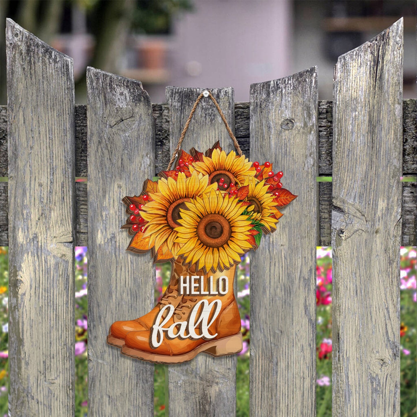 Autumn Gifts, Hello Fall 3D Hanging Sign HTT343DS
