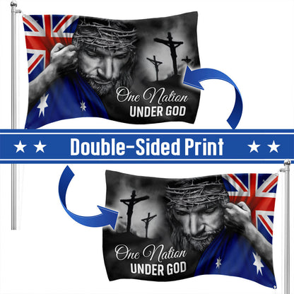 One Nation Under God Jesus Australian Flag - Patriotic Grommet Flag QTR1177TTH