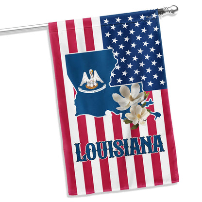 Louisiana State Magnolia American Flag MLN5918NTH