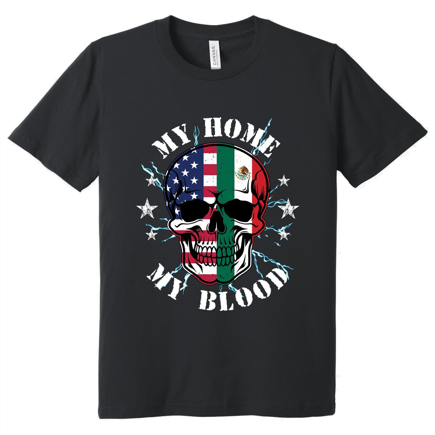 Mexico America, My Home My Blood, Mexican American T-Shirt TPT2635NTH