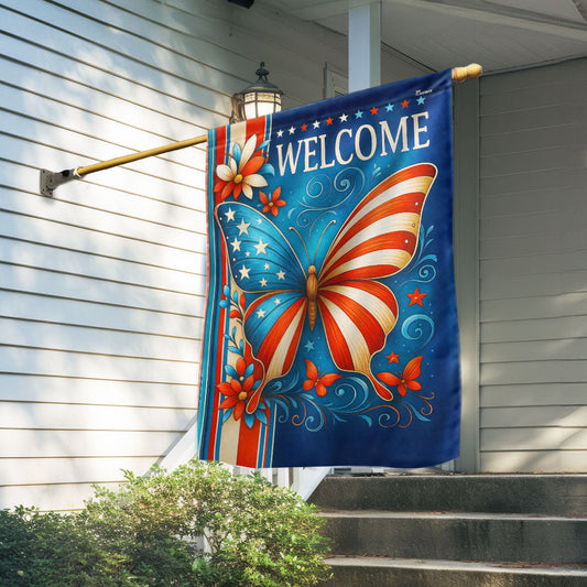 Patriotic Butterfly American Us Flag LHB304HVN