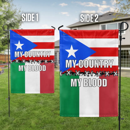 Italian and Puerto Rican My Country My Blood Flag VTM1226NTH