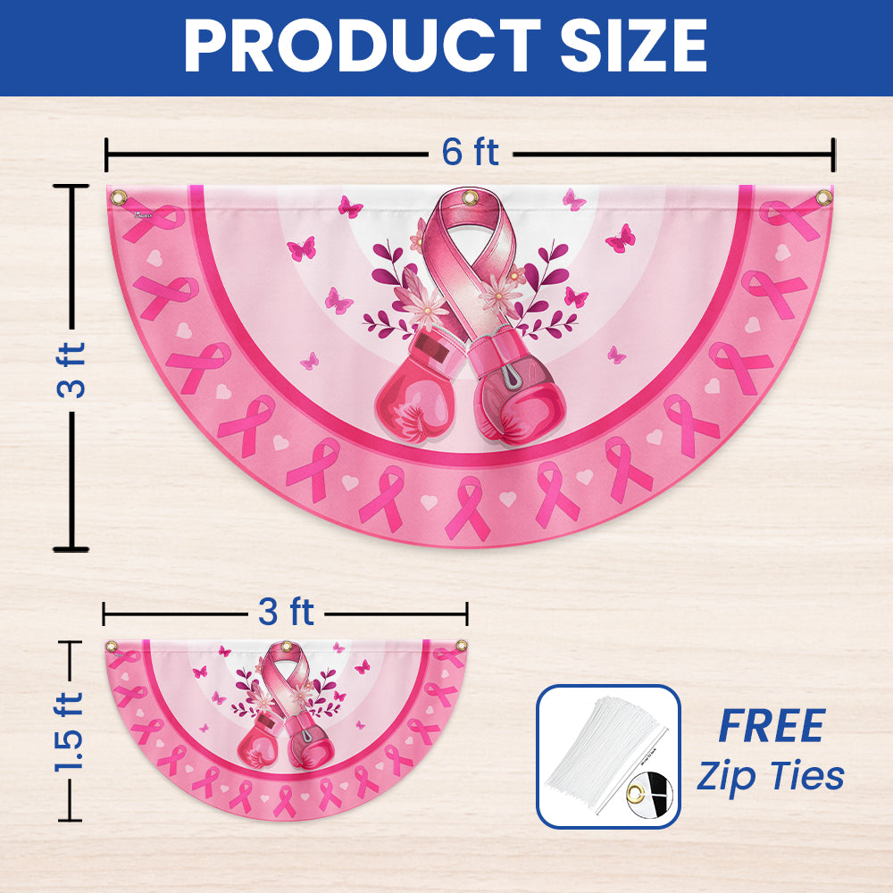 Breast Cancer Awareness Pink Boxing Gloves Non-Pleated Fan Flag TQN3631FL