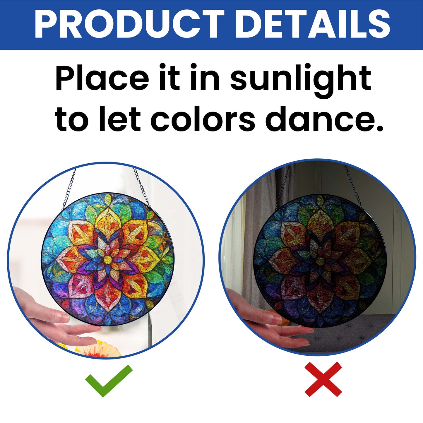 Mandala Stained Glass Suncatcher TQN5187HVN