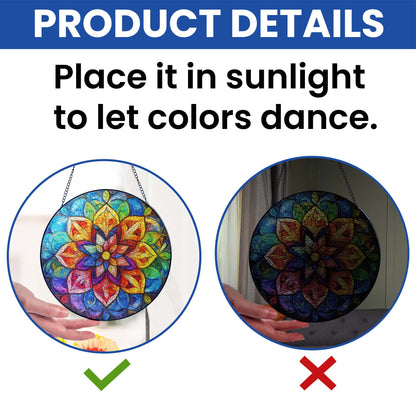 Mandala Stained Glass Suncatcher TQN5187HVN