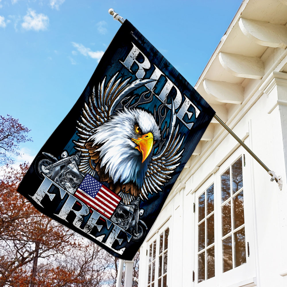 Biker - Ride Free Flag