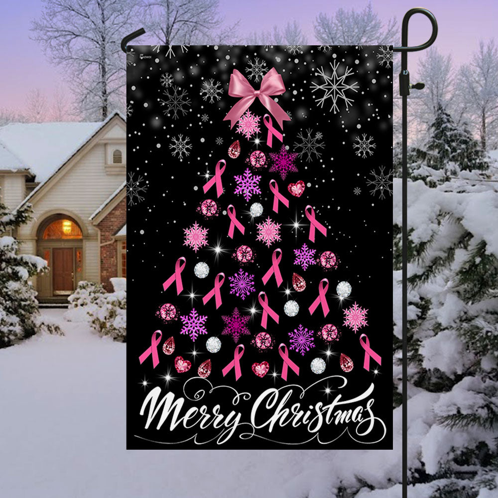 Breast Cancer Christmas Flag Merry Christmas Christmas Tree TQN708F