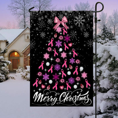 Breast Cancer Christmas Flag Merry Christmas Christmas Tree TQN708F