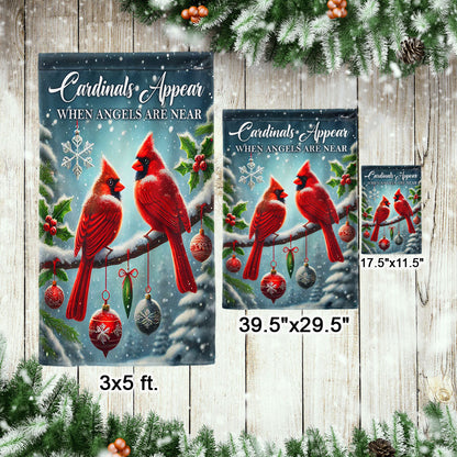 Cardinals Christmas Cardinals Appear When Angels Are Near Flag MLN4308F