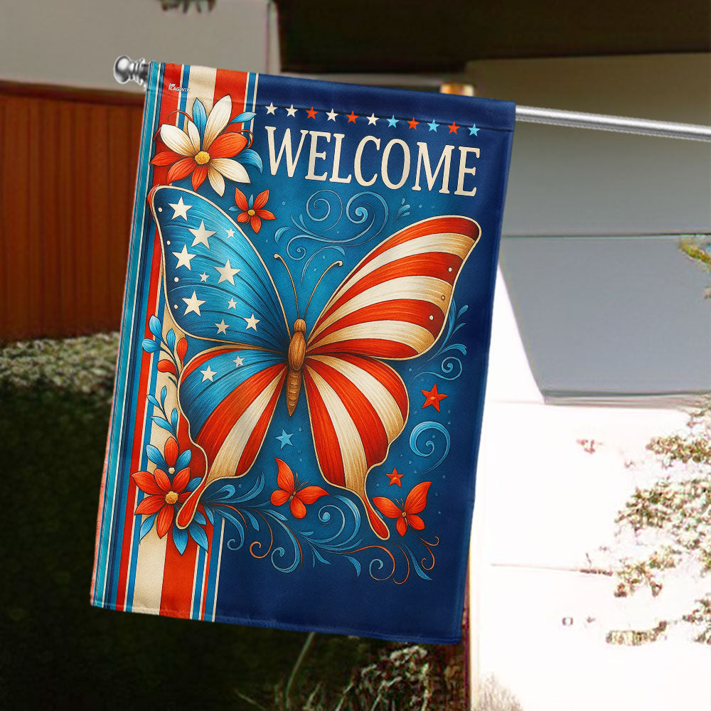Patriotic Butterfly American Us Flag LHB304HVN