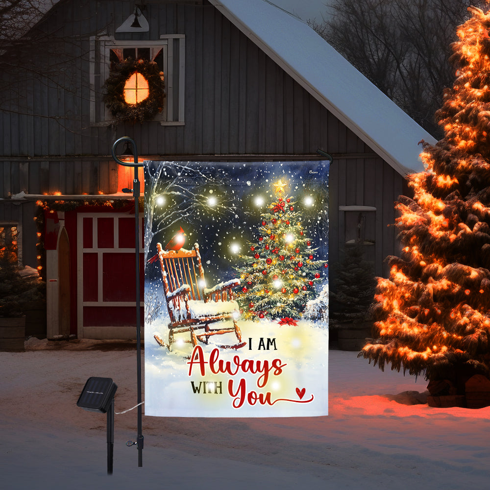 Cardinal Christmas I Am Always With You Cardinal Solar Led Garden Flag TPT2480SF