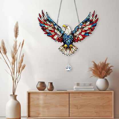 Patriotic Eagle Hologram Window Hanging TQN5514DNV