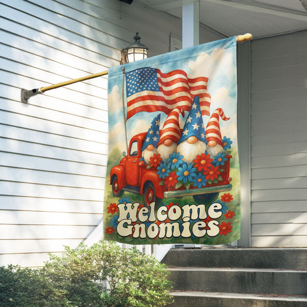 Flagwix American Flag - Welcome Gnomies 4th Of july Flag VTM1307NGT