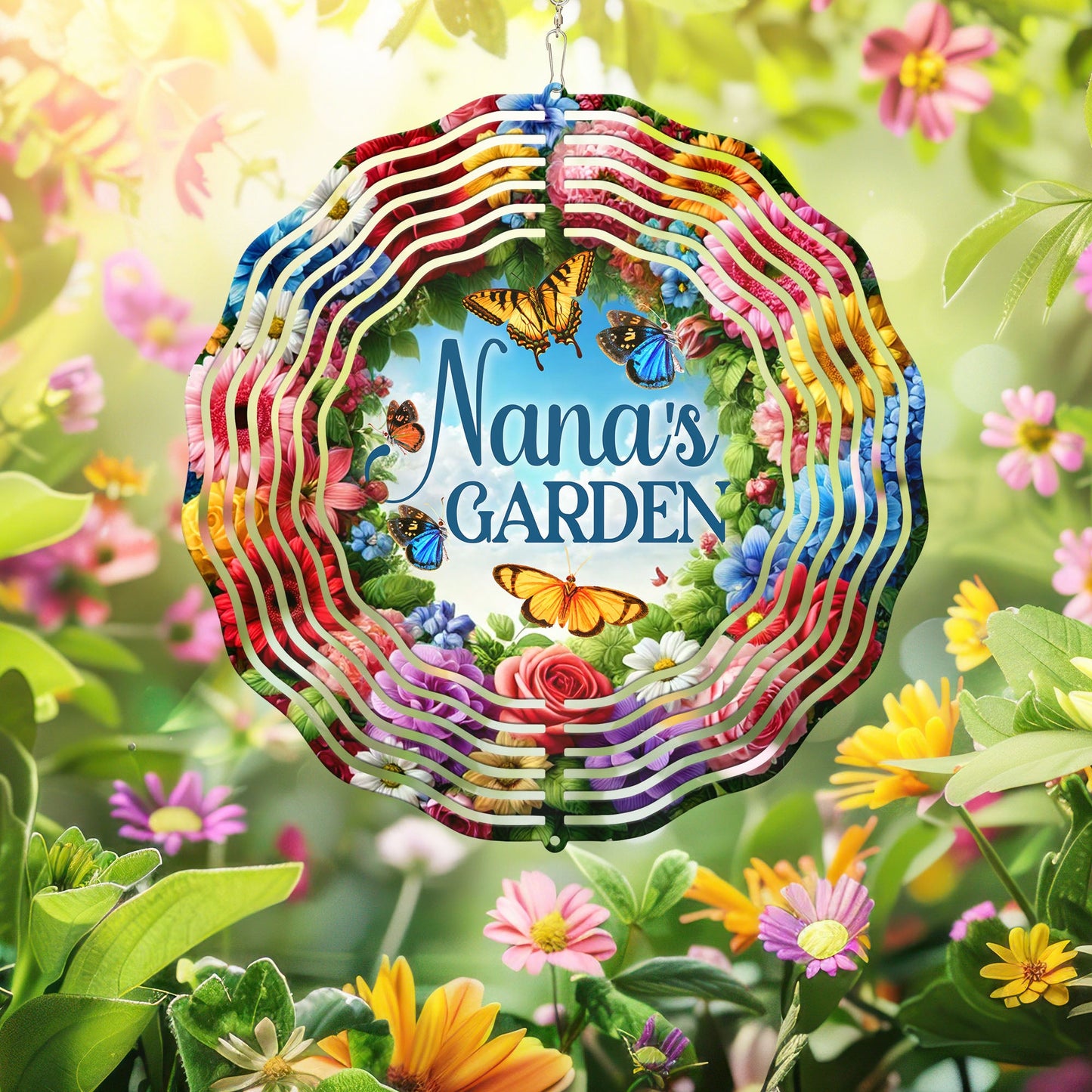 Nana's Garden Butterfly Flowers Wind Spinner MLN5034PMN