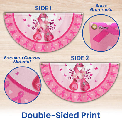 Breast Cancer Awareness Pink Boxing Gloves Non-Pleated Fan Flag TQN3631FL
