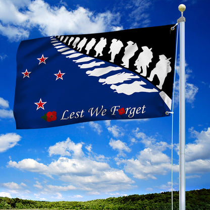 Anzac Day Grommet Flag New Zealand Lest We Forget LHA1748GFv1