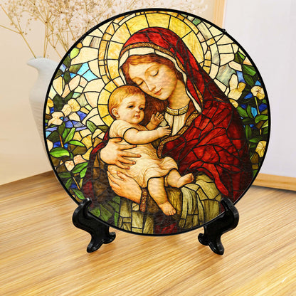 Blessed Virgin Mary Catholic  Religious Stained Glass Suncatcher TQN5189HVN