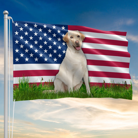 White Labrador Retriever American Grommet Flag MLN5821NTH