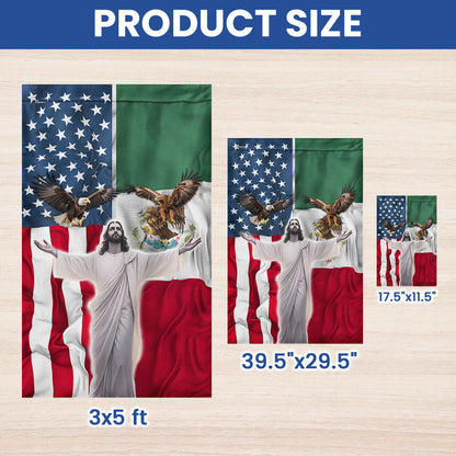 Mexico Ameica Together Mexico America Patriot Flag PHB19LPN