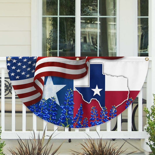 Texas Bluebonnet Non-Pleated Fan Flag MLN2938FL