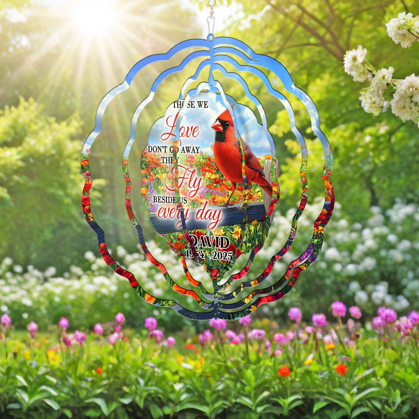 Personalized Memorial Red Cardinal Wind Spinner VTM1063HVN