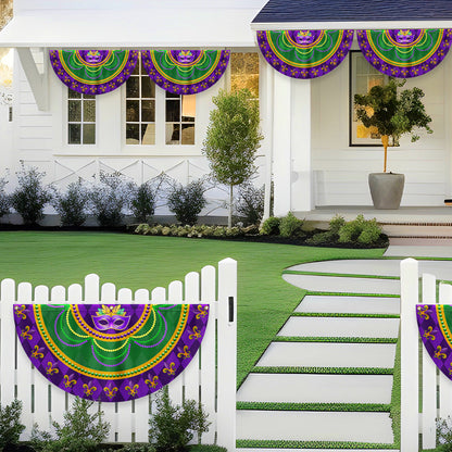 Mardi Grass Mask Non-Pleated Fan Flag TPT2631FL