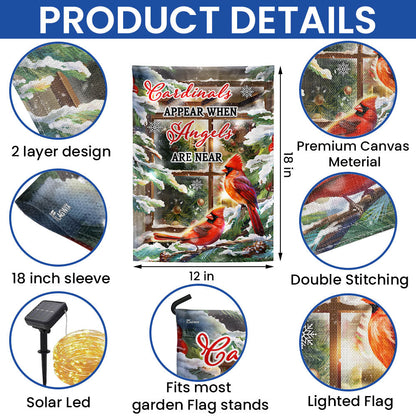 Cardinal Christmas Cardinals Appear When Angels Are Near Solar LED Garden Flag MLN1978SF