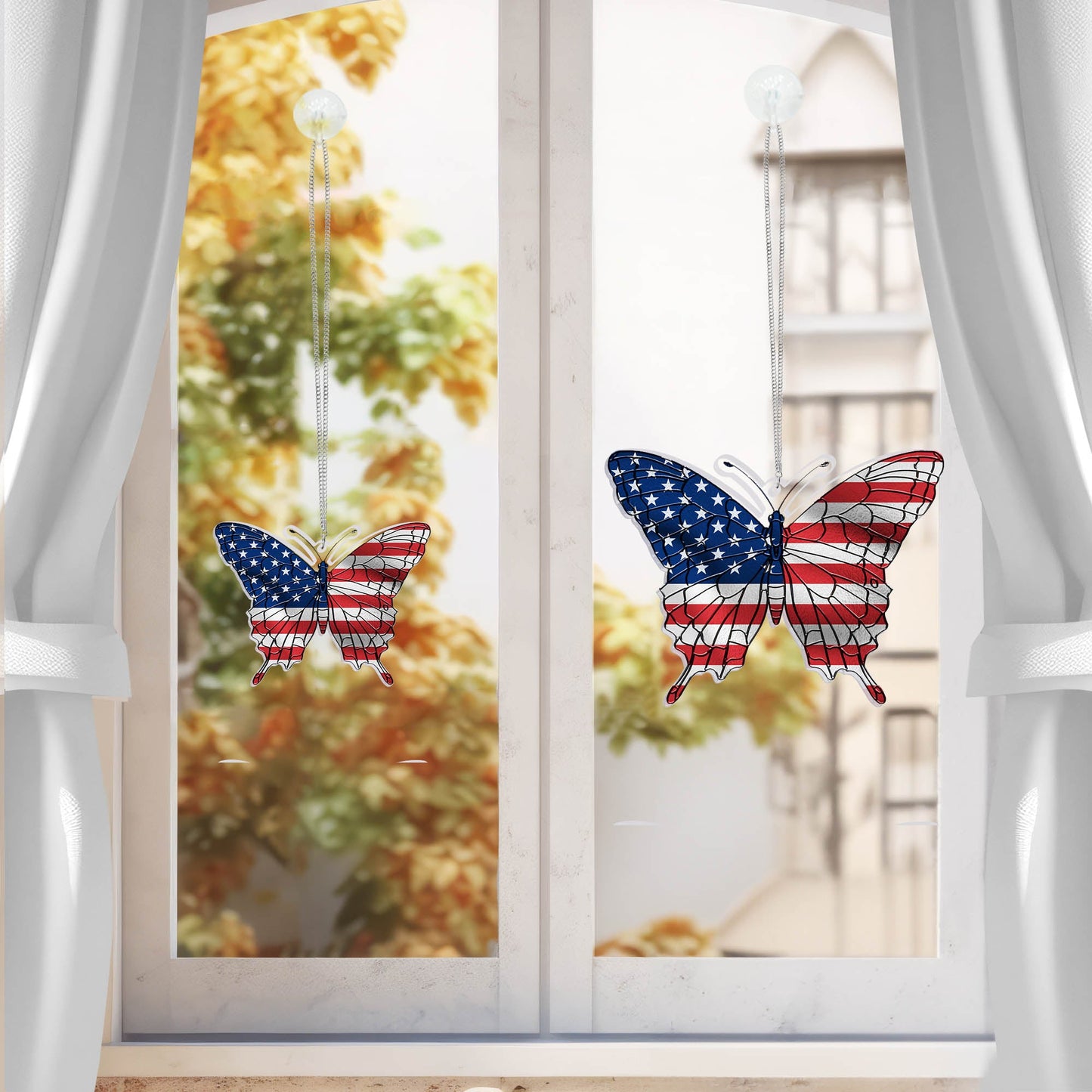 Patriotic Butterfly 4th Of july Suncatcher Window Hanging TQN5461NTH
