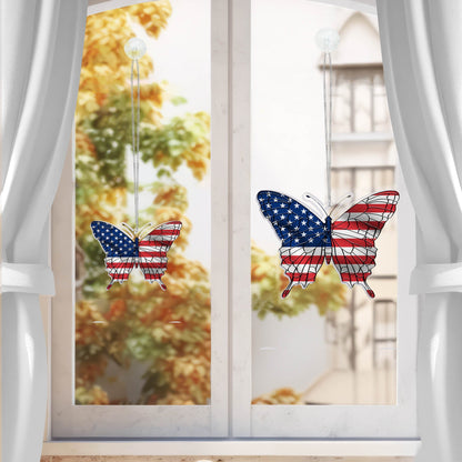 Patriotic Butterfly 4th Of july Suncatcher Window Hanging TQN5461NTH