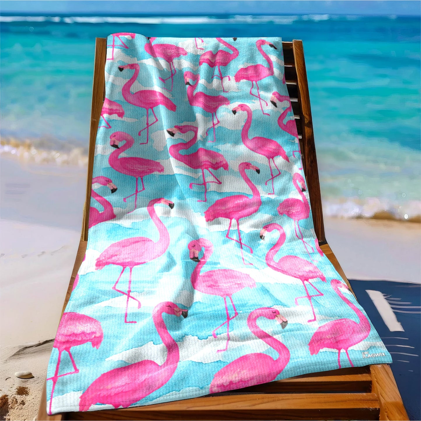 Pink Flamingo Tropical Summer Beach Towel TQN5289NTH