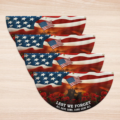 Lest We Forget Memorial Day U.S. Veteran Non-Pleated Fan Flag LHB06LPN