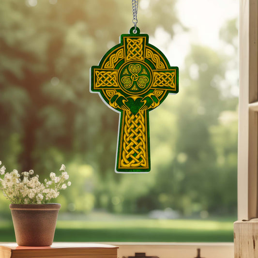 Celtic Knot Cross Acrylic Suncatcher Hanging Sign MLN4768AS