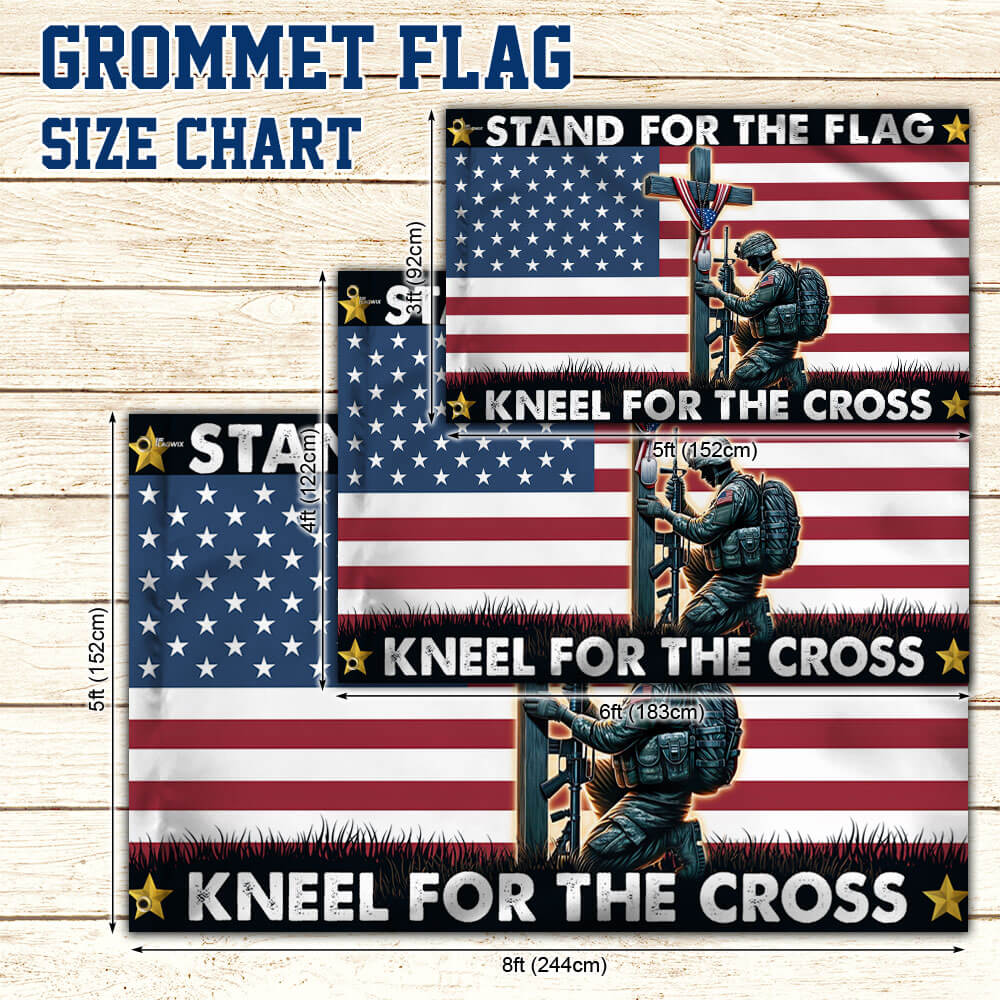 Stand For The Flag, Veteran Christian Cross Memorial Day Flag TPT2692TNB