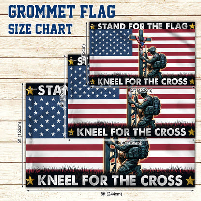 Stand For The Flag, Veteran Christian Cross Memorial Day Flag TPT2692TNB