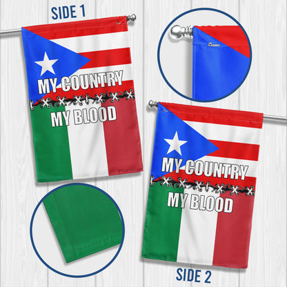 Italian and Puerto Rican My Country My Blood Flag VTM1226NTH
