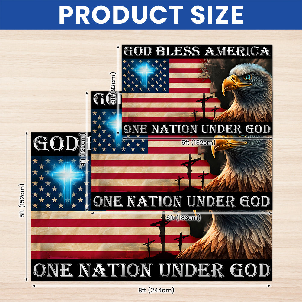 Patriot Eagle Christian God Bless America One Nation Under God Grommet Flag MLN5766NTH