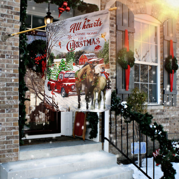 All Hearts Come Home For Christmas - Horse Flag