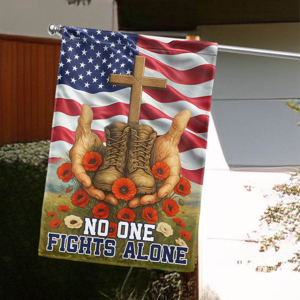 No One Fights Alone US Memorial Day Veterans Flag LHB24DTD