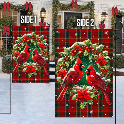Cardinal Christmas Season's Greetings Winter Holiday Flag TQN4117F 3-Day Shipping