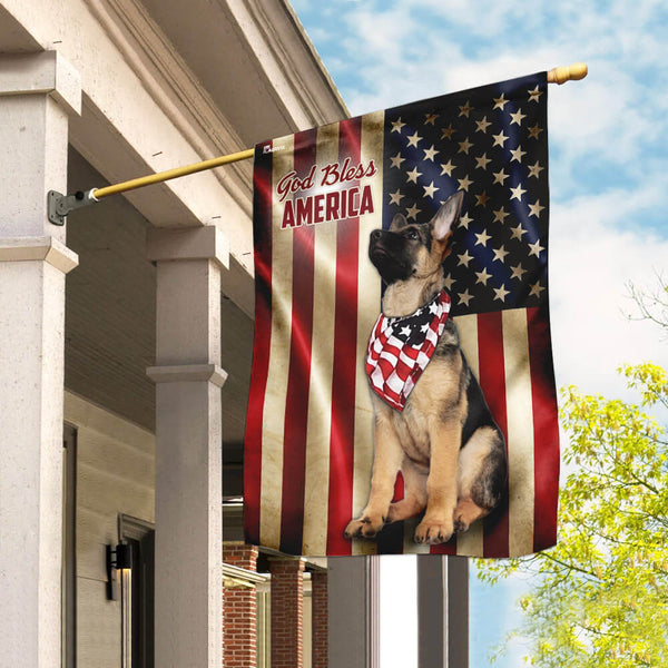 German Shepherd American US Flag