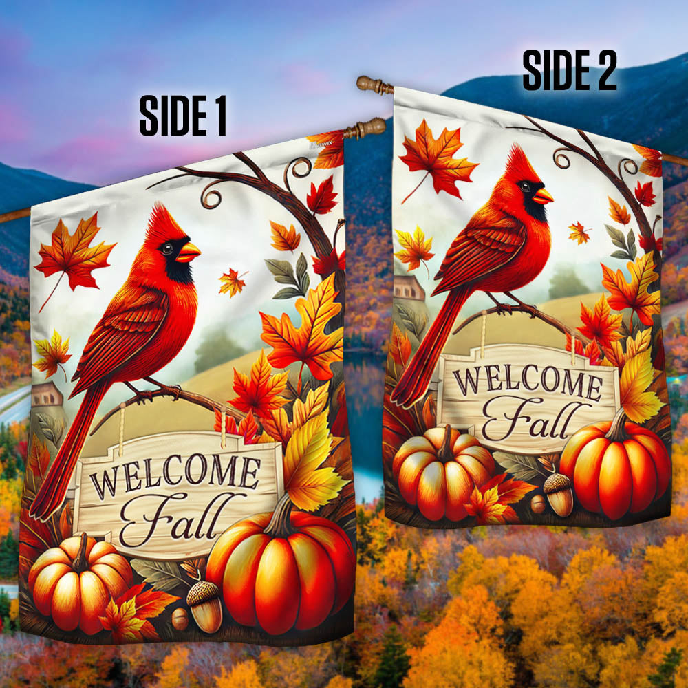 Cardinal Welcome Fall Flag MLN3649F