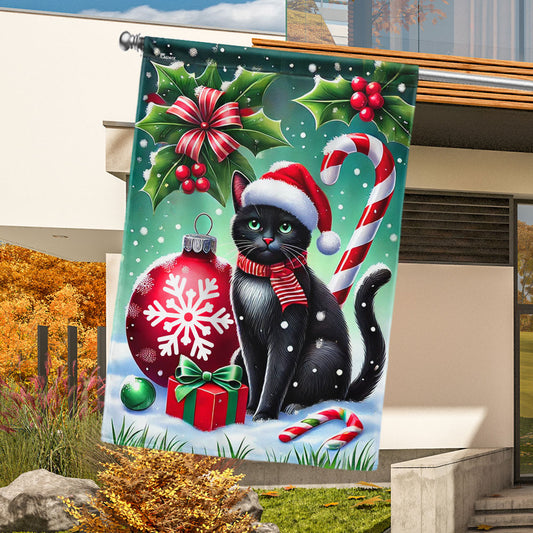 Black Cat Christmas Flag MLN4333F