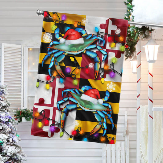 Maryland Blue Crabs Christmas Flag - Festive Holiday Gift & Décor TPT2303F - 3-Day Shipping