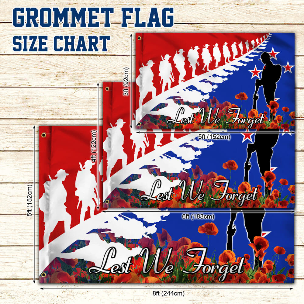 Anzac Day Remembrance Day Grommet Flag Lest We Forget THB3392GFv1