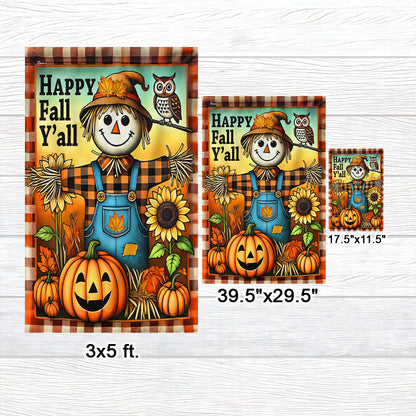 Autumn Scarecrow Happy Fall Y'all  Flag MLN3460F