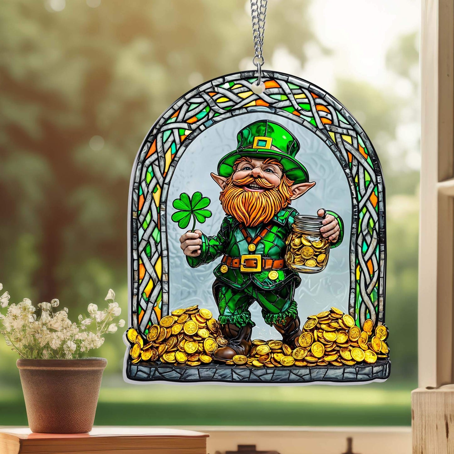 Leprechaun Irish Happy St. Patrick's Day Acrylic Suncatcher Hanging TPT2605TNB