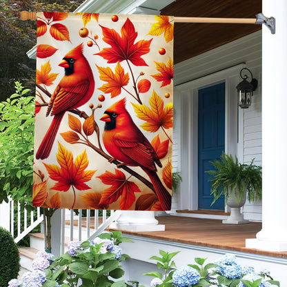 Cardinals Fall Autumn Leaves Flag MLN3557F