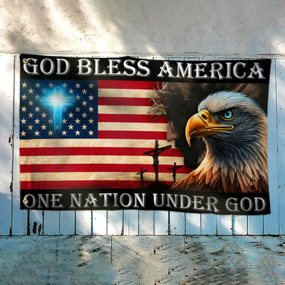 Patriot Eagle Christian God Bless America One Nation Under God Grommet Flag MLN5766NTH